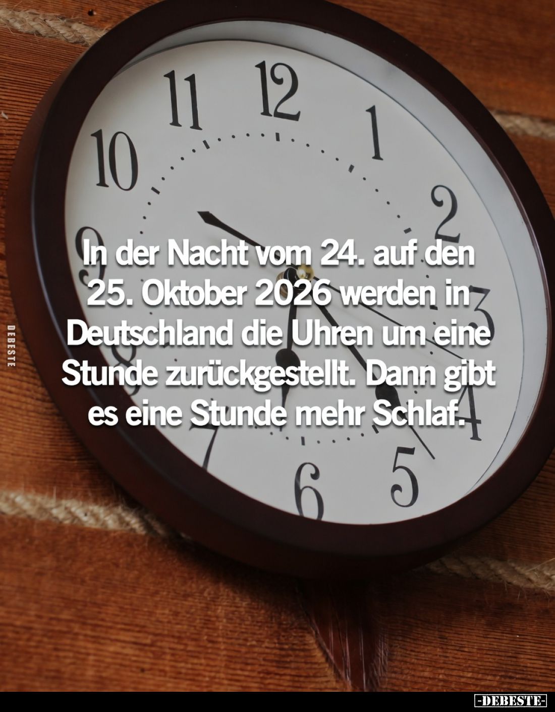 In der Nacht vom 24. auf den 25. Oktober 2026 werden in Deutschland die Uhren um eine Stunde zurückgestellt. Dann gibt es ein...