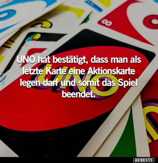 UNO hat bestätigt, dass man als letzte Karte eine.. - Lustige Bilder | DEBESTE.de