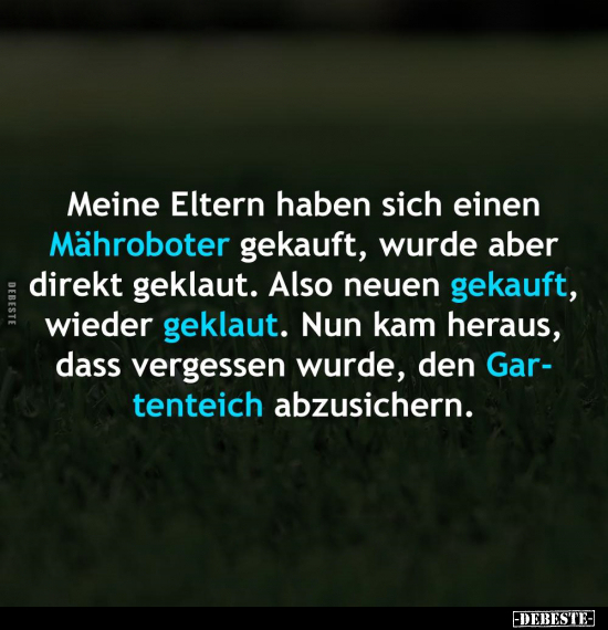 Meine Eltern haben sich einen Mähroboter gekauft... - Lustige Bilder | DEBESTE.de