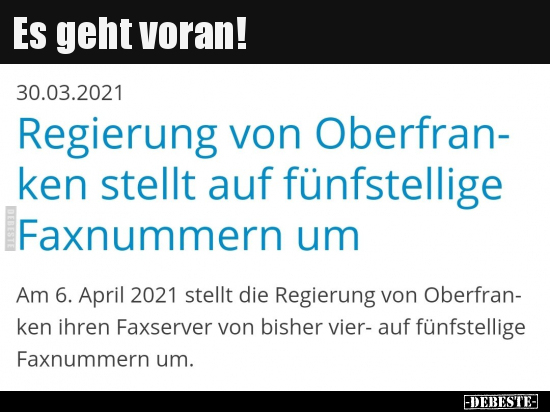 Es geht voran!..