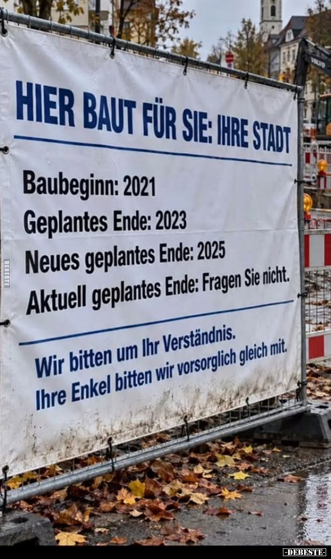 Hier baut für Sie: Ihre Stadt
-
Baubeginn: 2021
Geplantes Ende: 2023
Neues geplantes Ende: 2025
Aktuell geplantes Ende: ...
