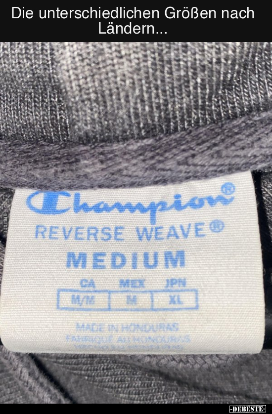 Die unterschiedlichen Größen nach Ländern...