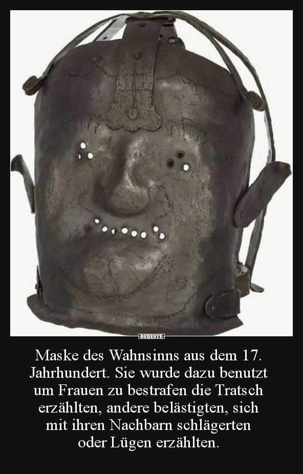 Maske des Wahnsinns aus dem 17. Jahrhundert. Sie wurde.. - Lustige Bilder | DEBESTE.de