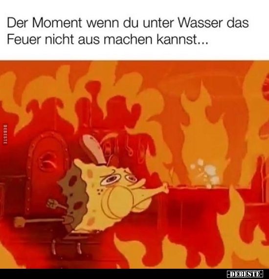 Der Moment wenn du unter Wasser das Feuer nicht aus machen.. - Lustige Bilder | DEBESTE.de