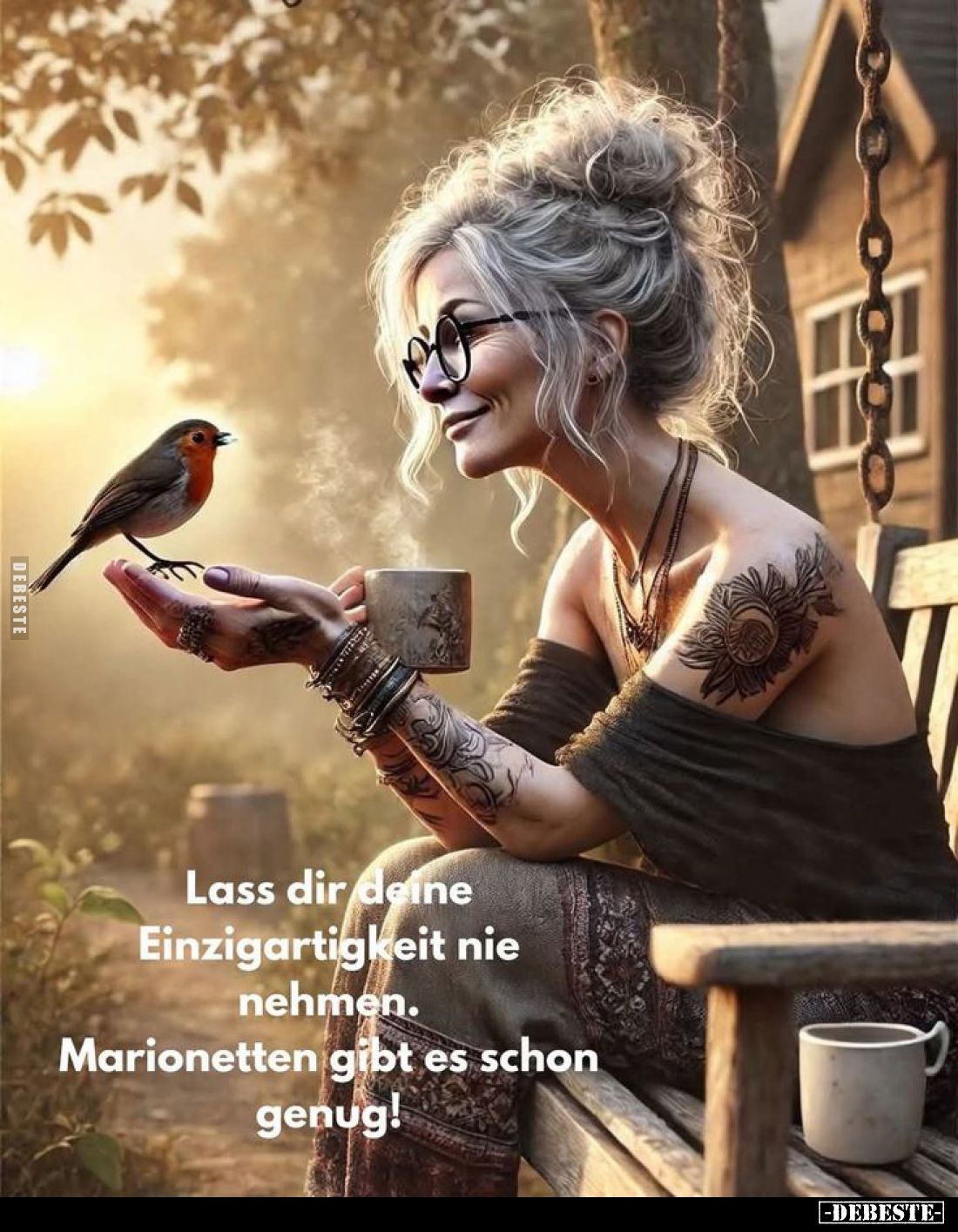 Lass dir deine Einzigartigkeit nie nehmen.
Marionetten gibt es schon genug!