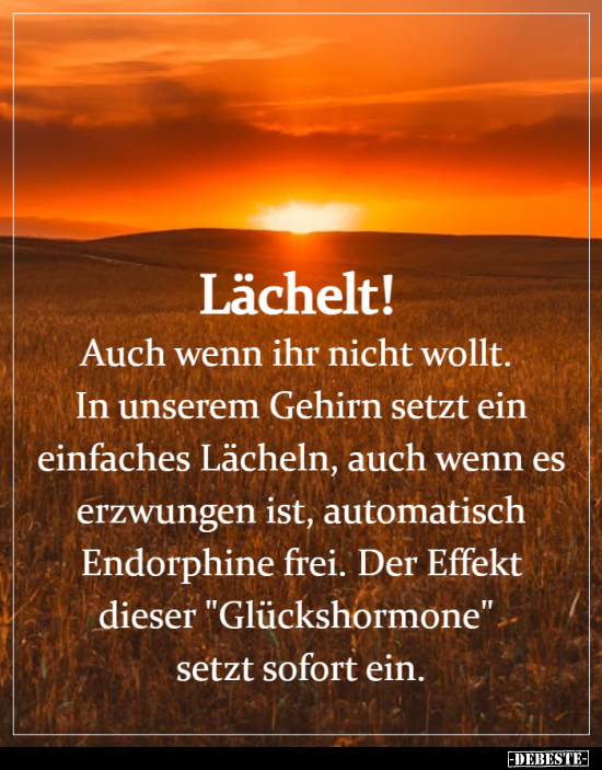 Lächelt! Auch wenn ihr nicht wollt. In unserem Gehirn setzt.. - Lustige Bilder | DEBESTE.de