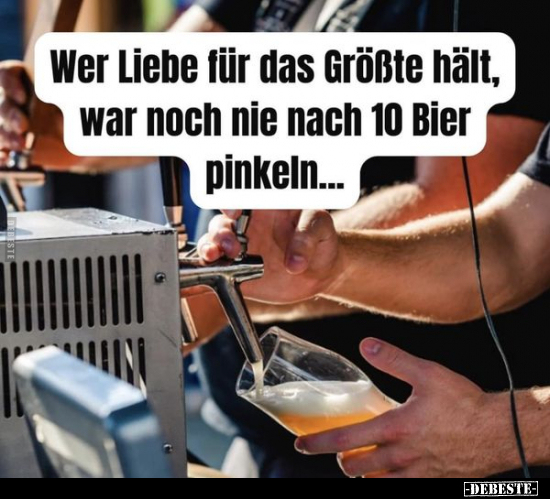 Wer Liebe für das Größte hält, war noch nie nach 10 Bier.. - Lustige Bilder | DEBESTE.de