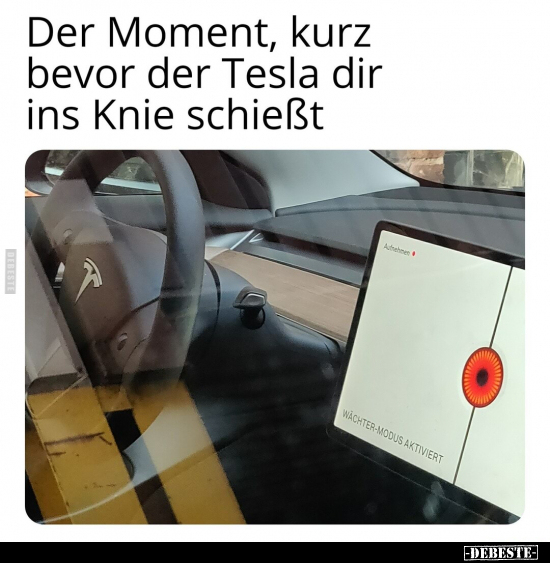 Der Moment, kurz bevor der Tesla dir ins Knie schießt.. - Lustige Bilder | DEBESTE.de