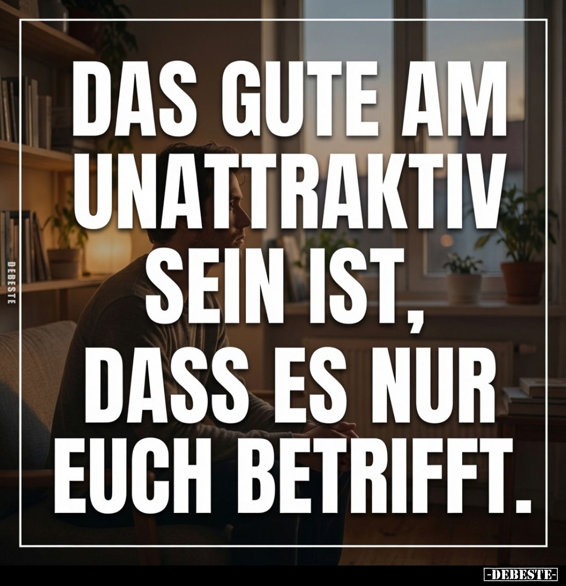 Das Gute am unattraktiv sein ist, dass es nur euch betrifft.