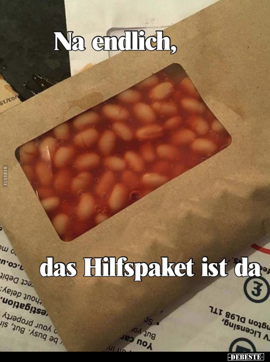 Na endlich,
das Hilfspaket ist da.