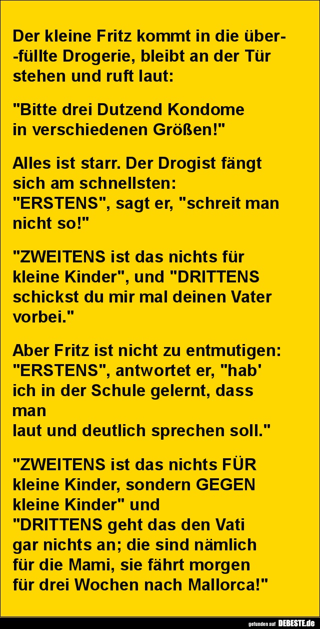 Der kleine Fritz kommt in die überfüllte Drogerie.. - Lustige Bilder | DEBESTE.de
