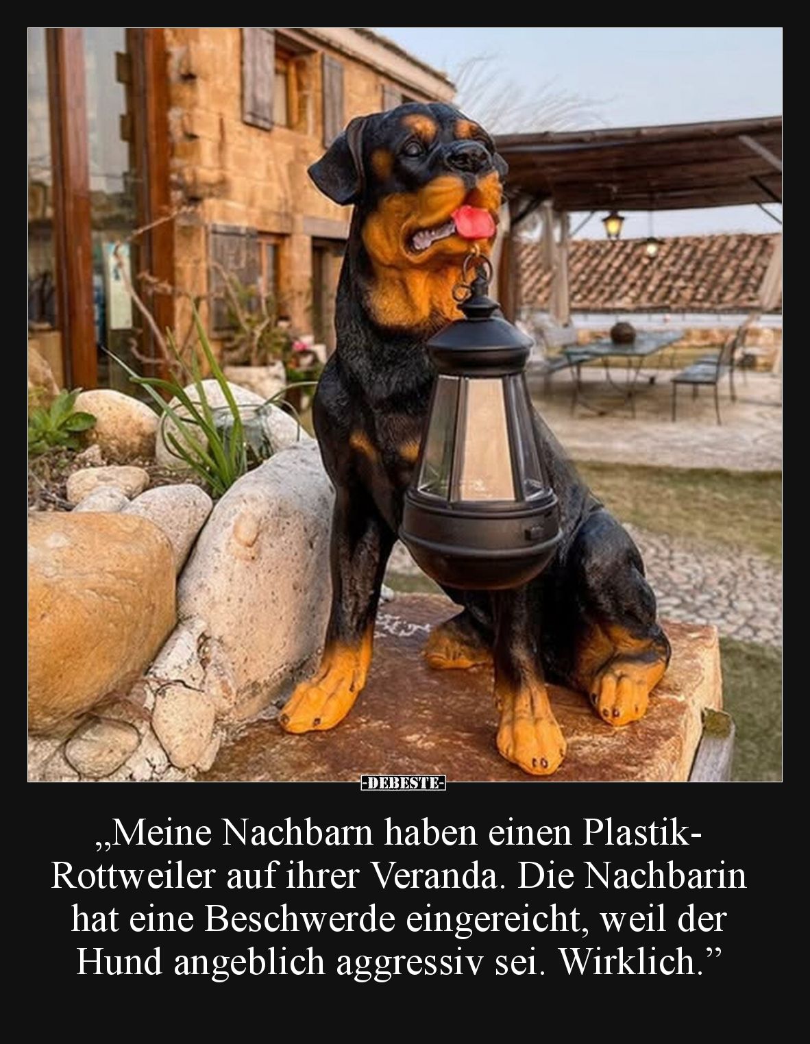 "Meine Nachbarn haben einen Plastik-Rottweiler auf ihrer.." - Lustige Bilder | DEBESTE.de
