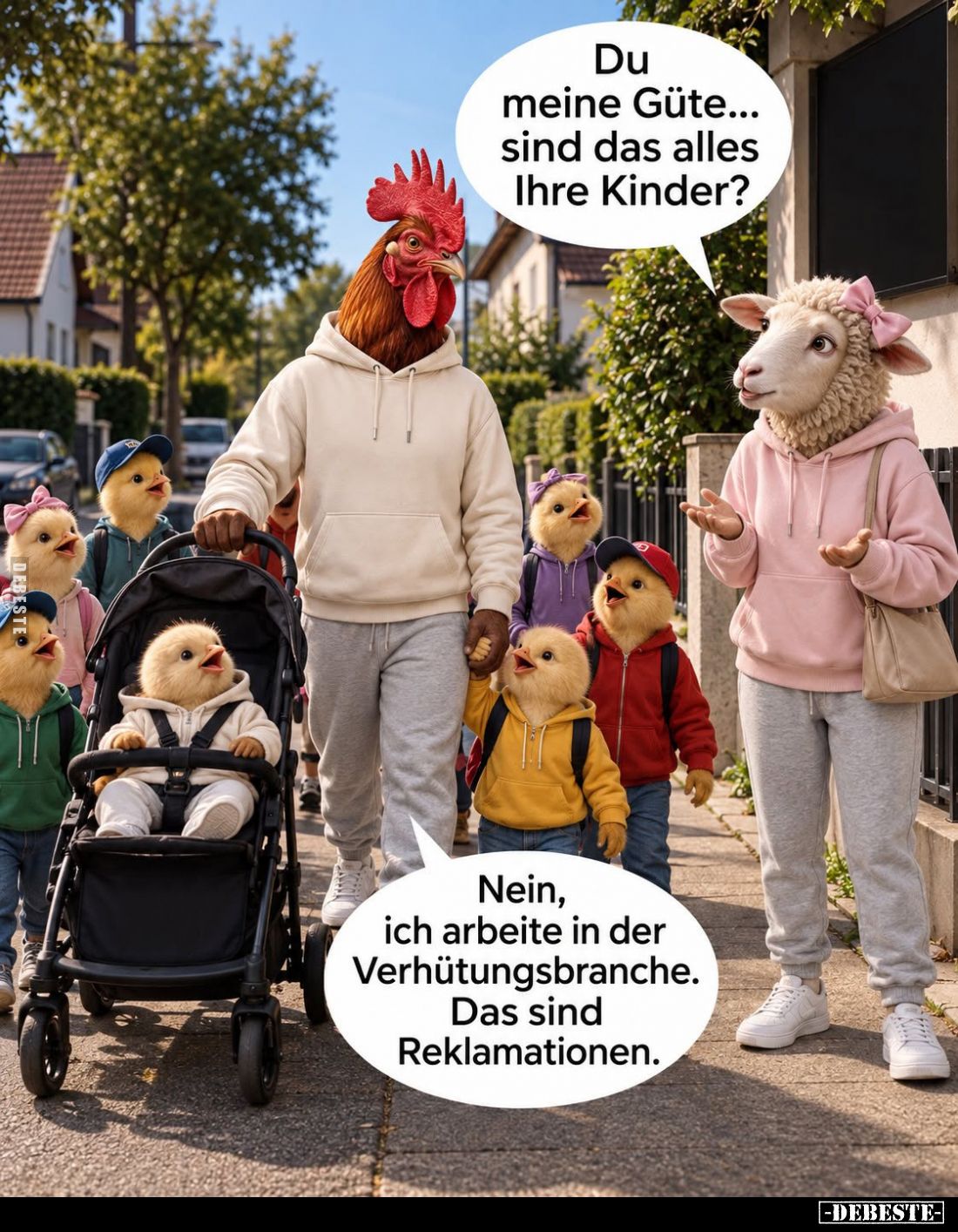 Du meine Güte... sind das alles Ihre Kinder?
-
Nein, ich arbeite in der Verhütungsbranche.
Das sind Reklamationen.