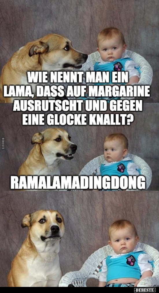 Wie nennt man ein Lama, dass auf Margarine ausrutscht und..? - Lustige Bilder | DEBESTE.de