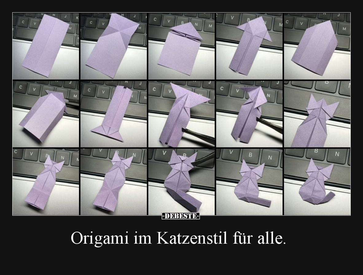 Origami im Katzenstil für alle.