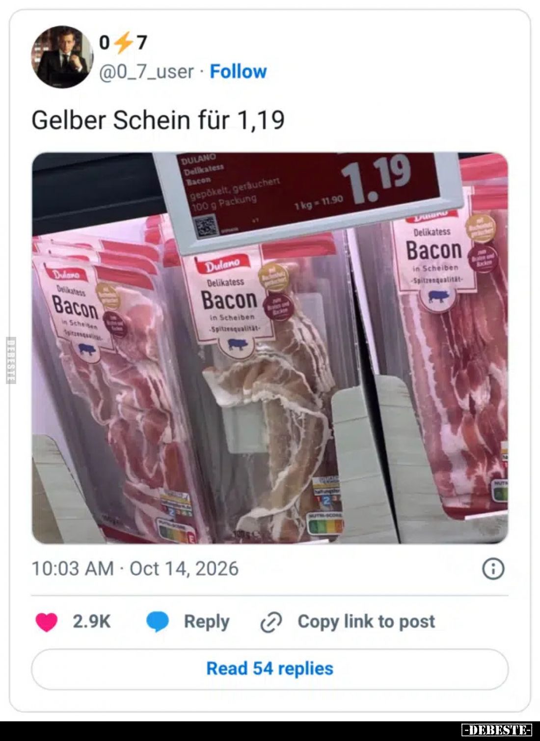 Gelber Schein für 1,19