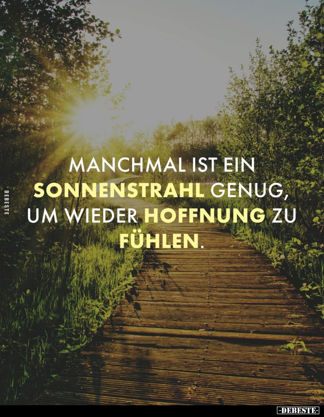 Manchmal ist ein Sonnenstrahl genug, um wieder Hoffnung zu.. - Lustige Bilder | DEBESTE.de