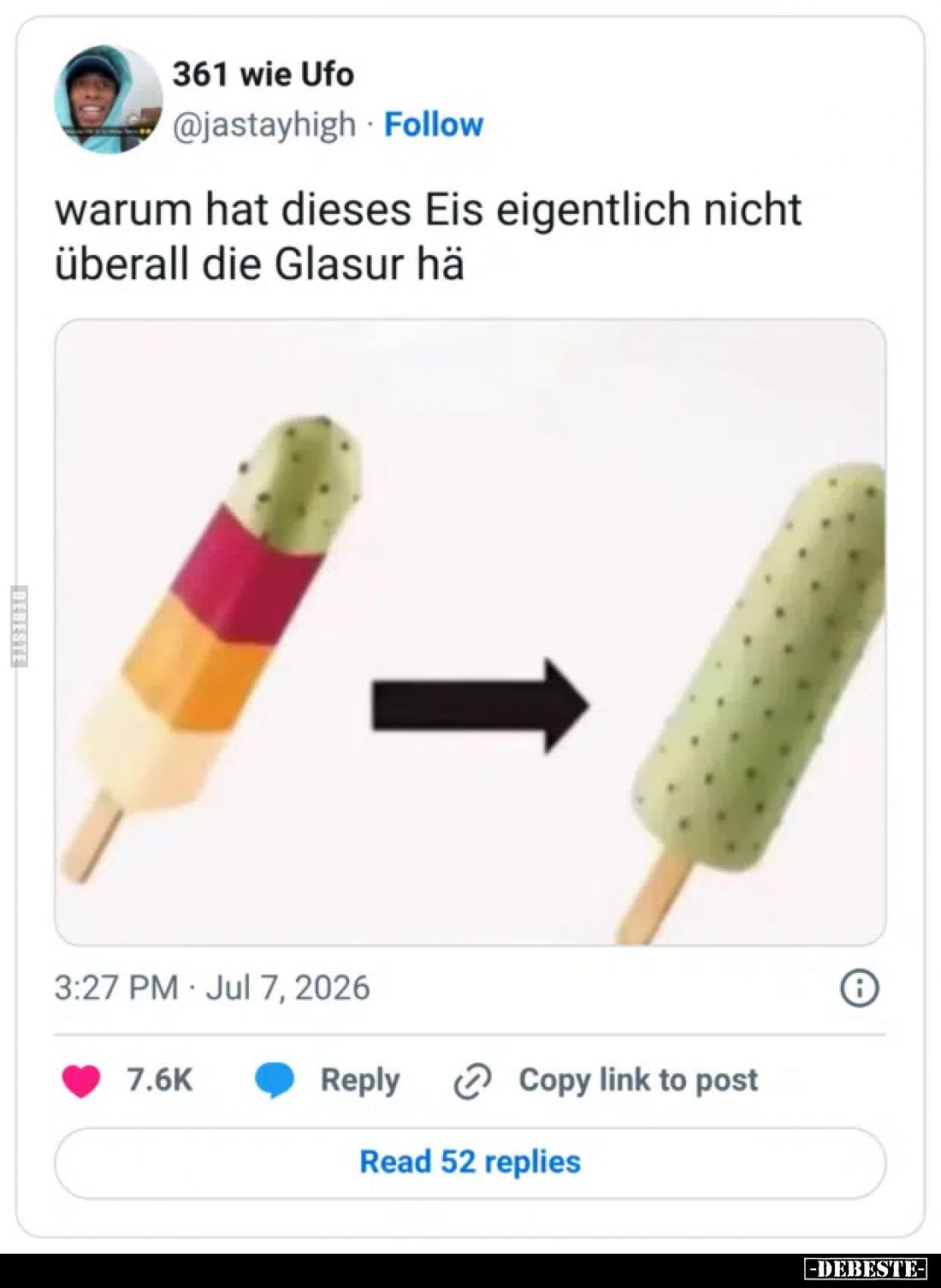 Warum hat dieses Eis eigentlich nicht überall die Glasur hä