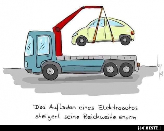 Das Aufladen eines Elektroautos steigert seine Reichweite... - Lustige Bilder | DEBESTE.de