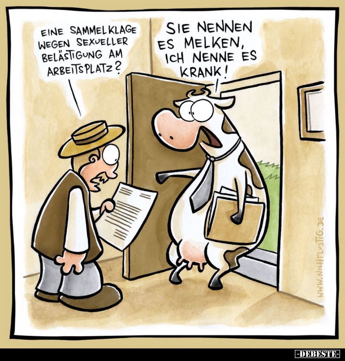 Eine sammel klage Wegen sexueller Belästigung am Arbeitsplatz? -
Sie nennen es Melken, ich nenne es krank!