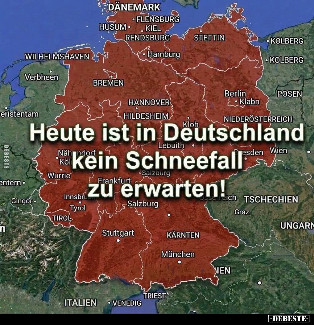 Heute ist in Deutschland kein Schneefall zu erwarten!