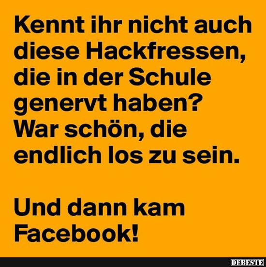 Kennt ihr nicht auch diese Hackfressen, die in der Schule..?