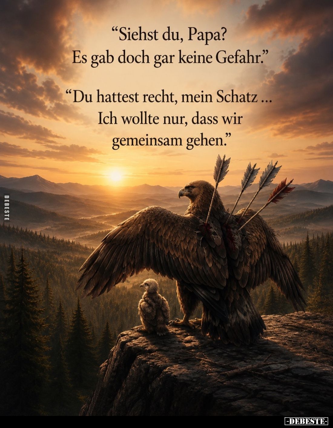 "Siehst du, Papa? Es gab doch gar keine Gefahr."
"Du hattest recht, mein Schatz ... Ich wollte nur, dass wir ...