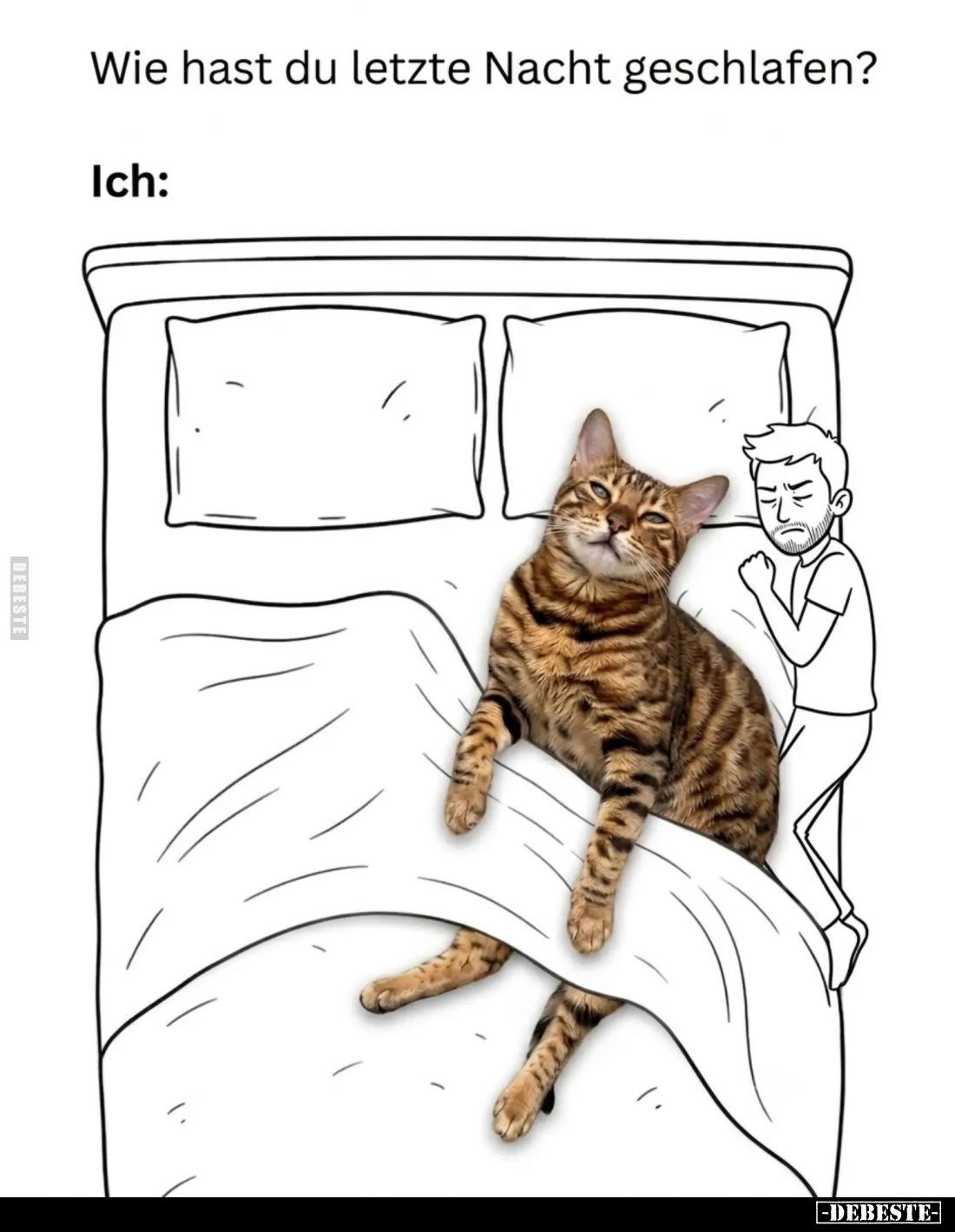 Wie hast du letzte Nacht geschlafen? Ich: