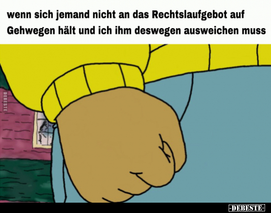 Wenn sich jemand nicht an das Rechtslaufgebot auf Gehwegen.. - Lustige Bilder | DEBESTE.de