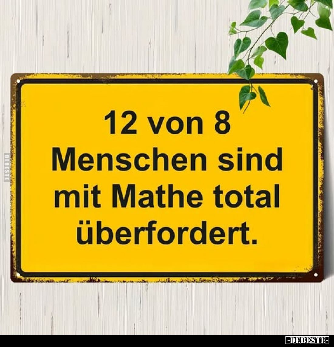12 von 8 Menschen sind mit Mathe total überfordert.