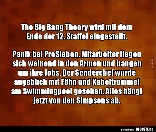 The Big Bang Theory wird mit dem Ende der 12.. - Lustige Bilder | DEBESTE.de