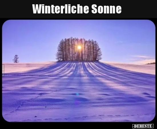 Winterliche Sonne.. - Lustige Bilder | DEBESTE.de