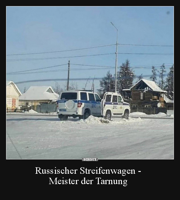 Russischer Streifenwagen - Meister der Tarnung..