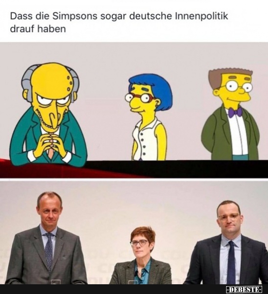 Dass die Simpsons sogar deutsche Innenpolitik drauf haben.. - Lustige Bilder | DEBESTE.de