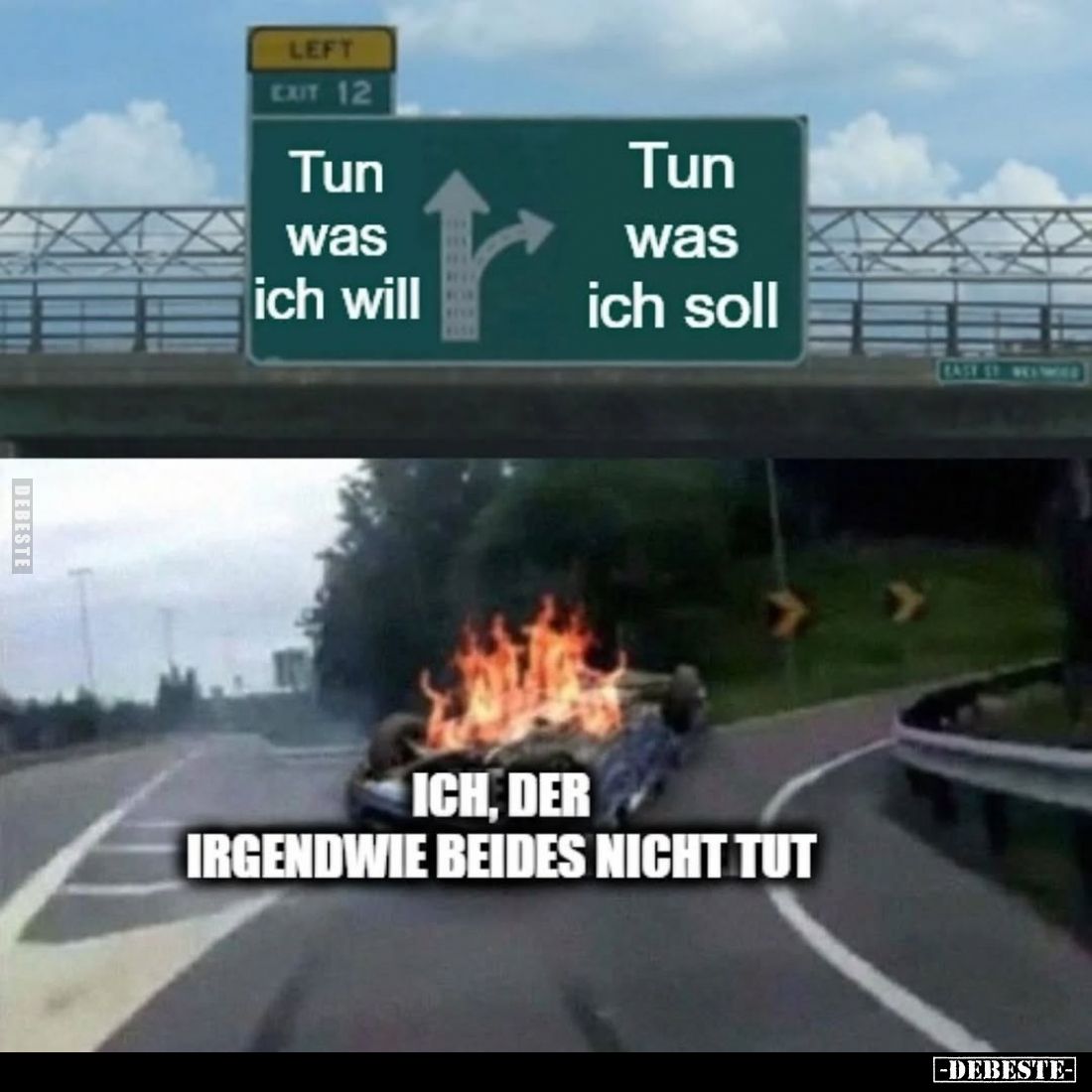 Tun was ich will
-
Tun was ich soll
-
Ich, der irgendwie beides nicht tut
