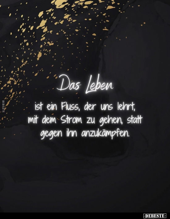 Das Leben ist ein Fluss, der uns lehrt, mit dem Strom zu gehen.. - Lustige Bilder | DEBESTE.de