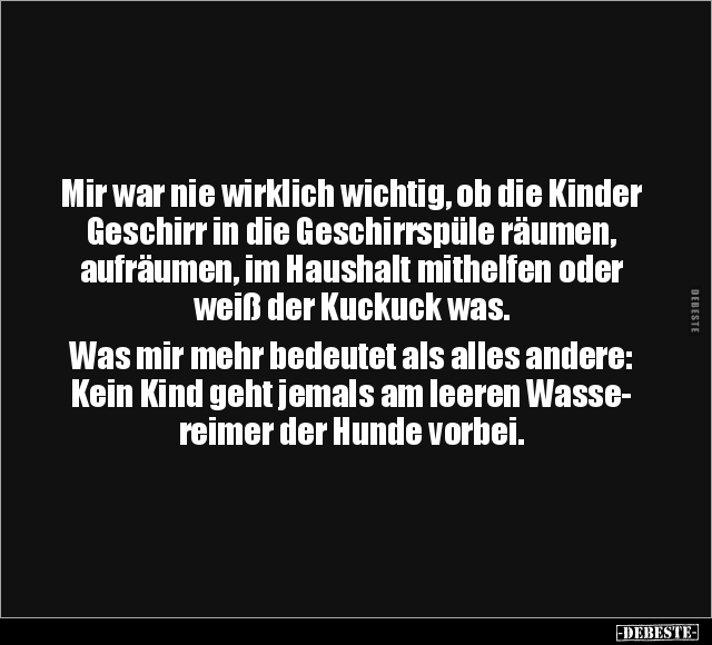 Mir war nie wirklich wichtig, ob die Kinder Geschirr.. - Lustige Bilder | DEBESTE.de