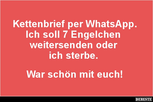 Kettenbrief per WhatsApp.. - Lustige Bilder | DEBESTE.de