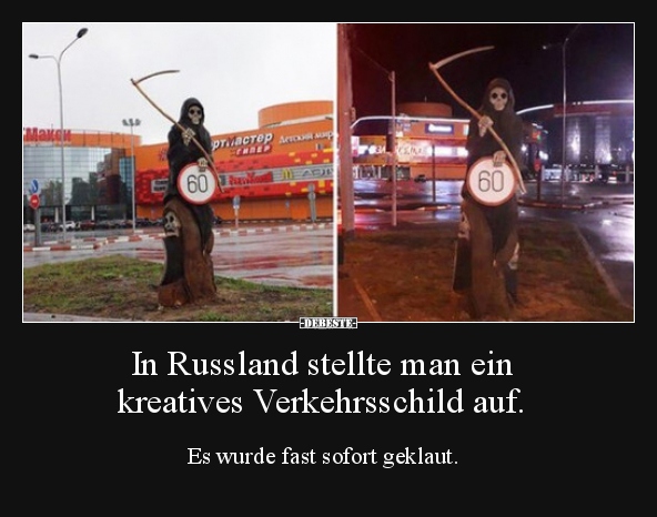 In Russland stellte man ein kreatives Verkehrsschild auf... - Lustige Bilder | DEBESTE.de