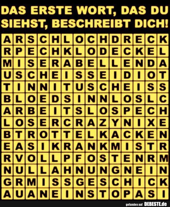 Das erste Wort, das du siehst, beschreibt dich! - Lustige Bilder | DEBESTE.de