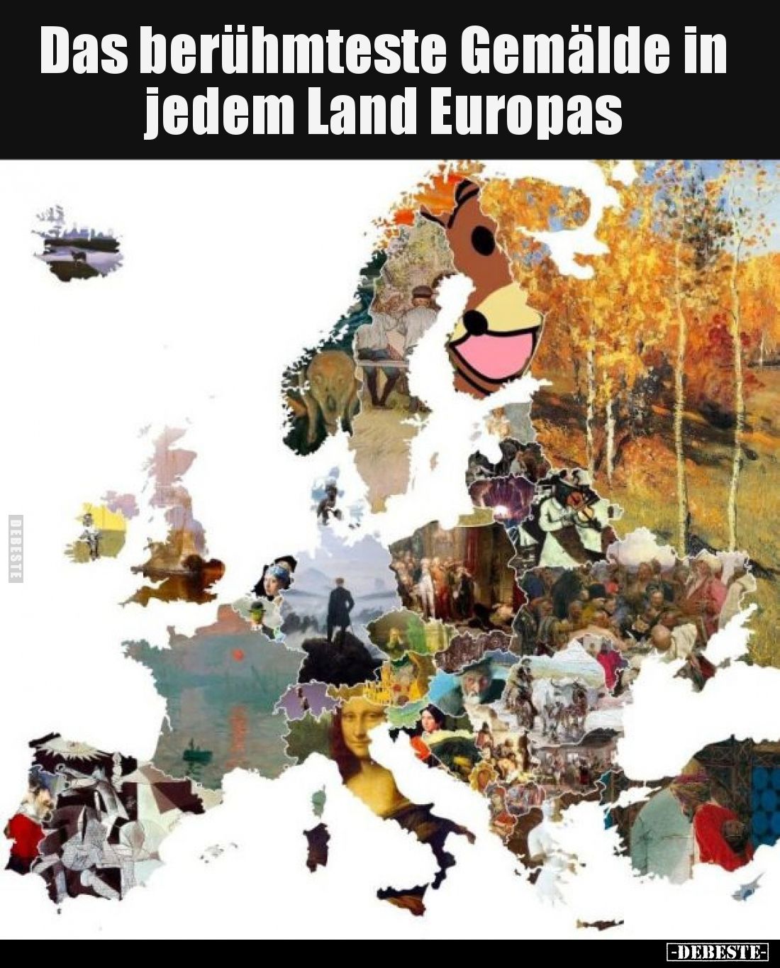 Das berühmteste Gemälde in jedem Land Europas