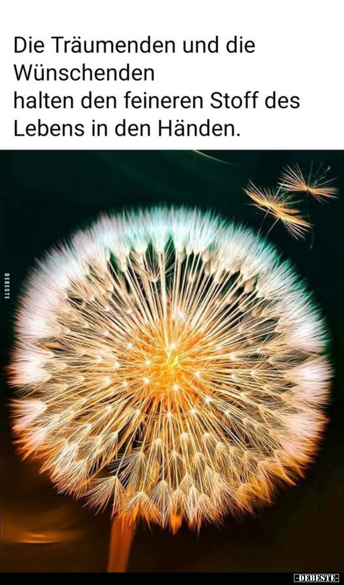 Die Träumenden und die Wünschenden halten den feineren Stoff des Lebens in den Händen.