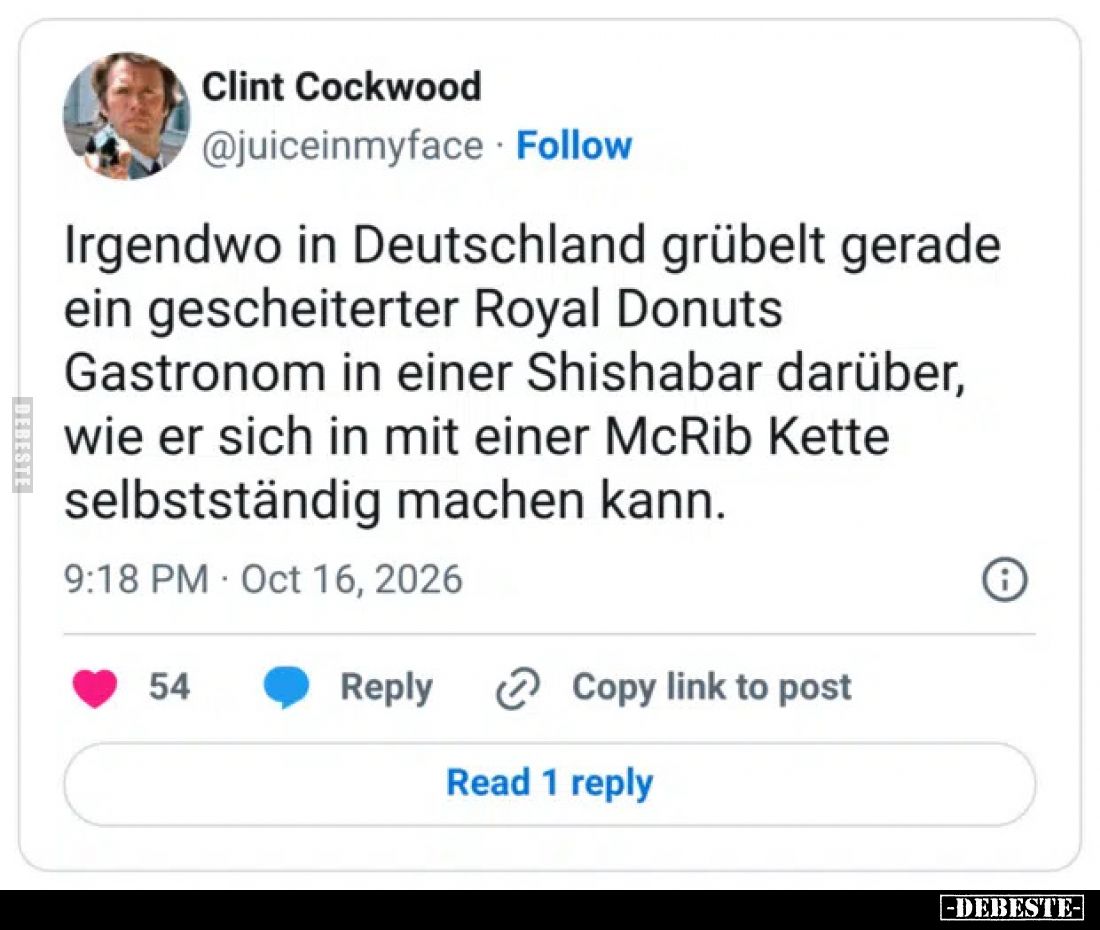 Irgendwo in Deutschland grübelt gerade ein gescheiterter Royal Donuts Gastronom in einer Shishabar darüber, wie er sich in mi...