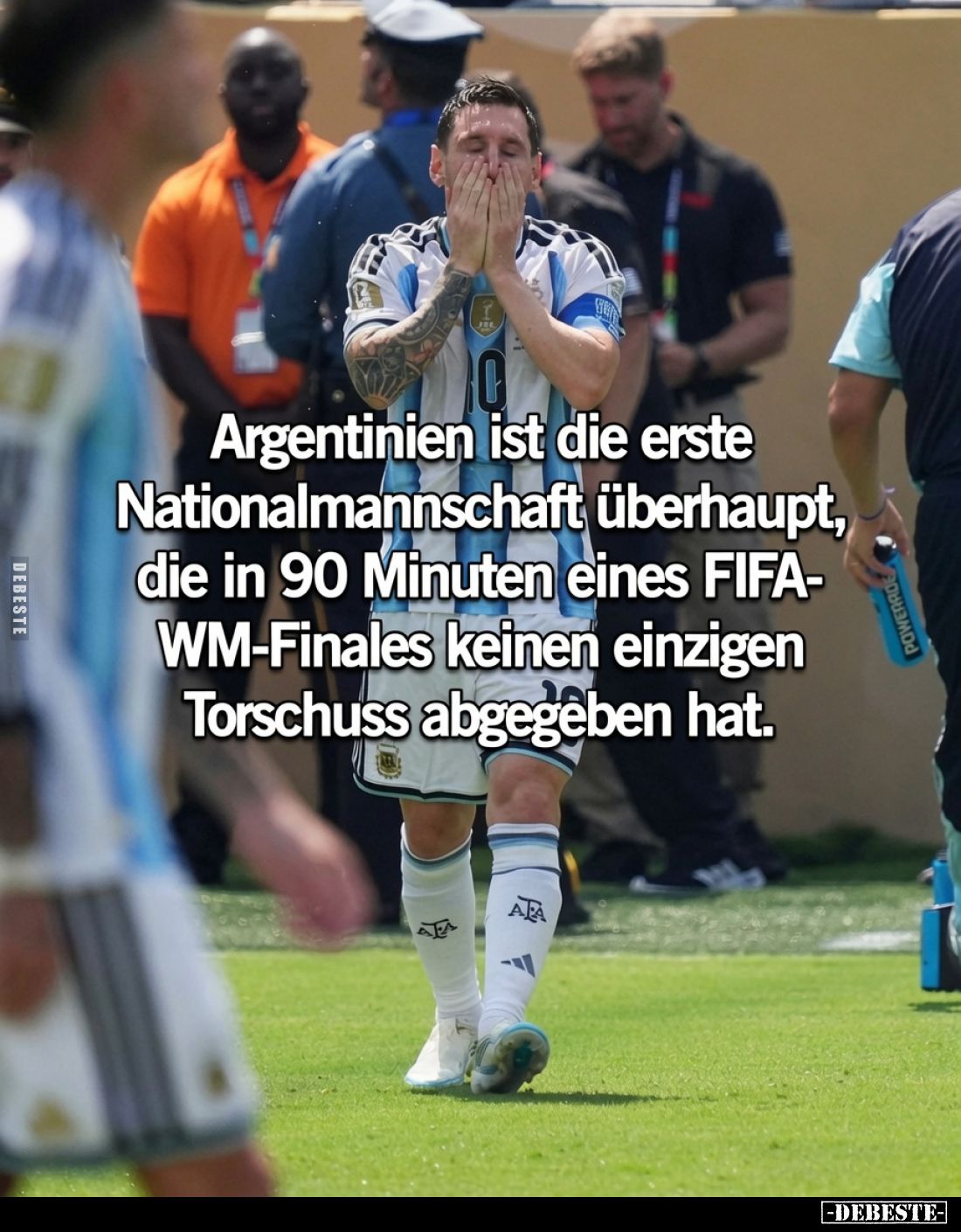 Argentinien ist die erste Nationalmannschaft überhaupt, die in 90 Minuten eines FIFA-WM-Finales keinen einzigen Torschuss abg...