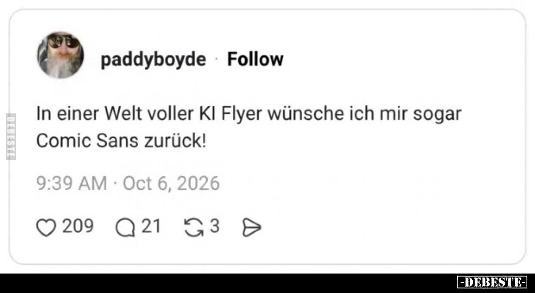 In einer Welt voller KI Flyer wünsche ich mir sogar Comic.. - Lustige Bilder | DEBESTE.de