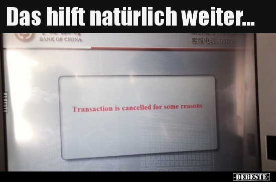 Das hilft natürlich weiter...