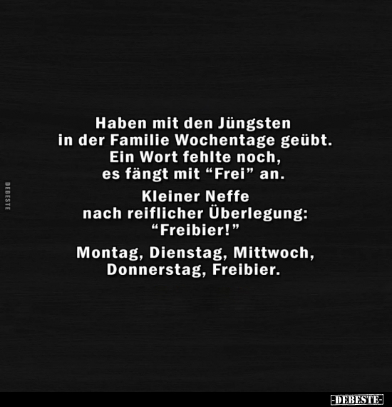 Familie, Wochentage, Montag, Dienstag