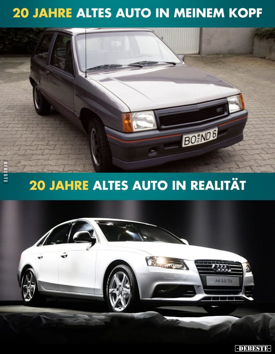 20 Jahre altes Auto in meinem Kopf vs 20 Jahre altes Auto in Realität.