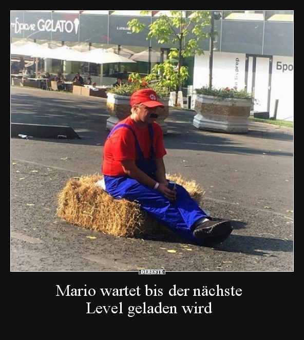 Mario wartet bis der nächste Level geladen wird..