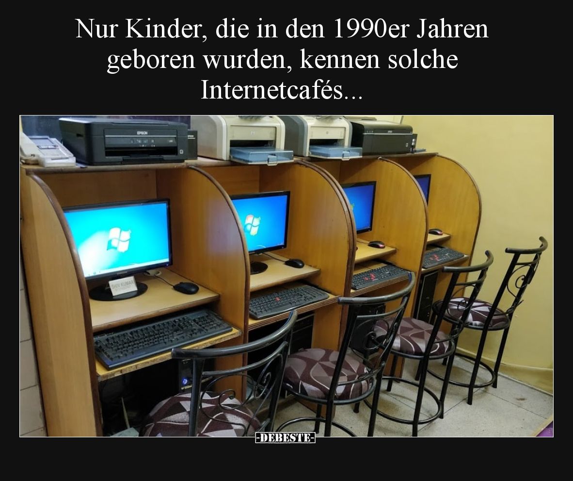 Nur Kinder, die in den 1990er Jahren geboren wurden, kennen solche Internetcafés...